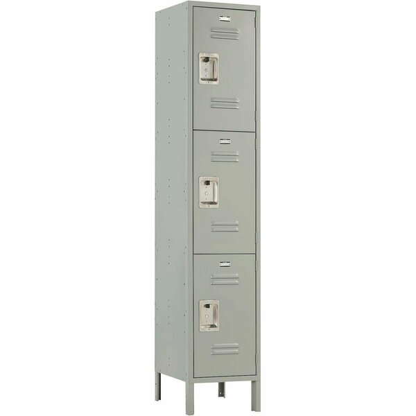 Global Industrial Infinity 3-Tier 3 Door Locker, 15inW x 21inD x 78inH, Gray, Assembled 412139